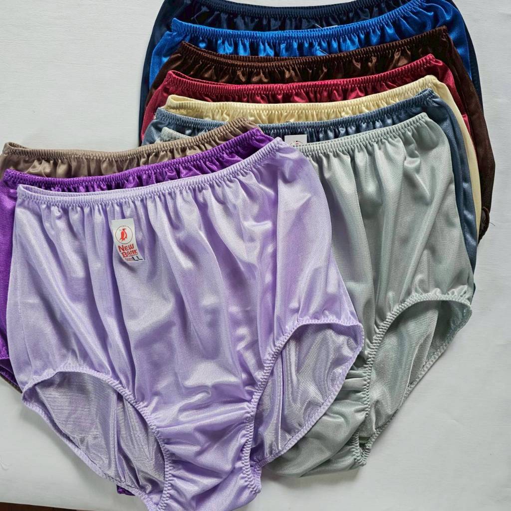 กางเกงในคนอ้วนตัวใหญ่ แบบเต็มตัว กางเกงในคนแก่ คุณยาย เอว 42-48นิ้ว Nylon Underwear Granny Panties