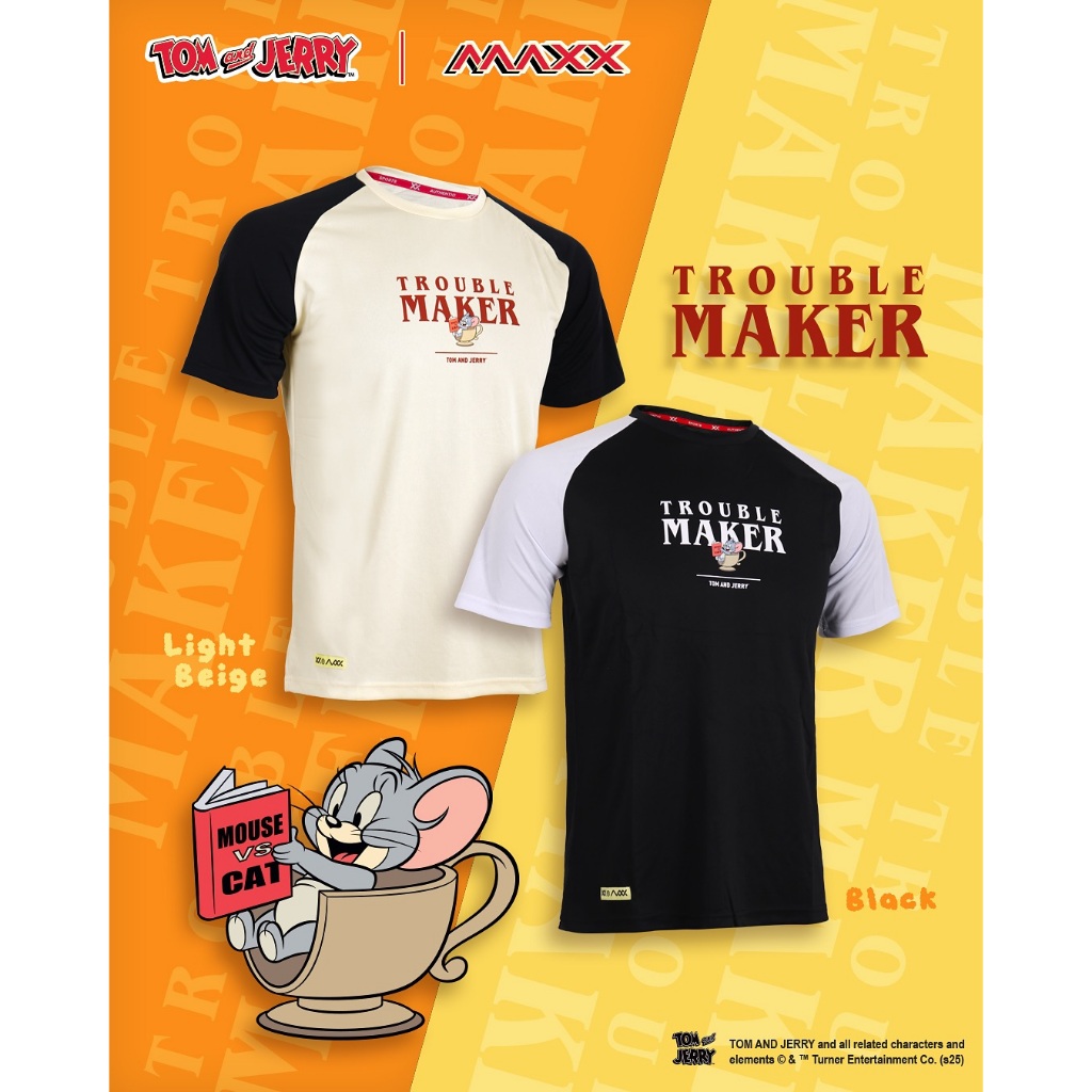 เสื้อแบดมินตัน MAXX X TOM and JERRY Shirt MLTEE19 เสื้อออกกำลังกาย (สินค้าลิขสิทธิ์แท้ 100%)