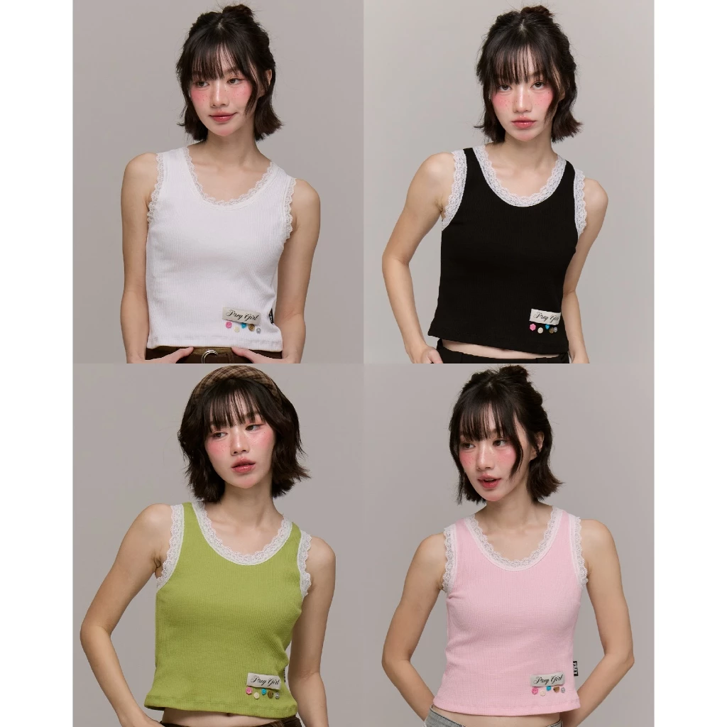 prey เสื้อกล้าม lace tank top