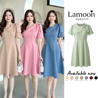 [พร้อมส่ง] Sherlyn dress เดรสแต่งโบว์ไหล่ข้างเดียว ป้าย VERA ชุดไปงานแต่ง ชุดไปคาเฟ่ by Lamoon apparel