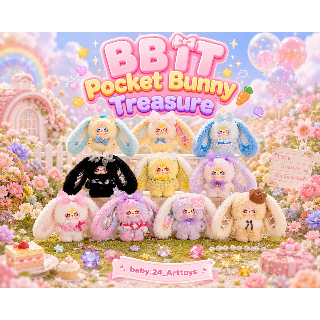 (พร้อมส่งในไทย) (NO. 1-100) *ลุ้นซี* Baby Three ตัวจิ๋ว Pocket Bunny Treasure