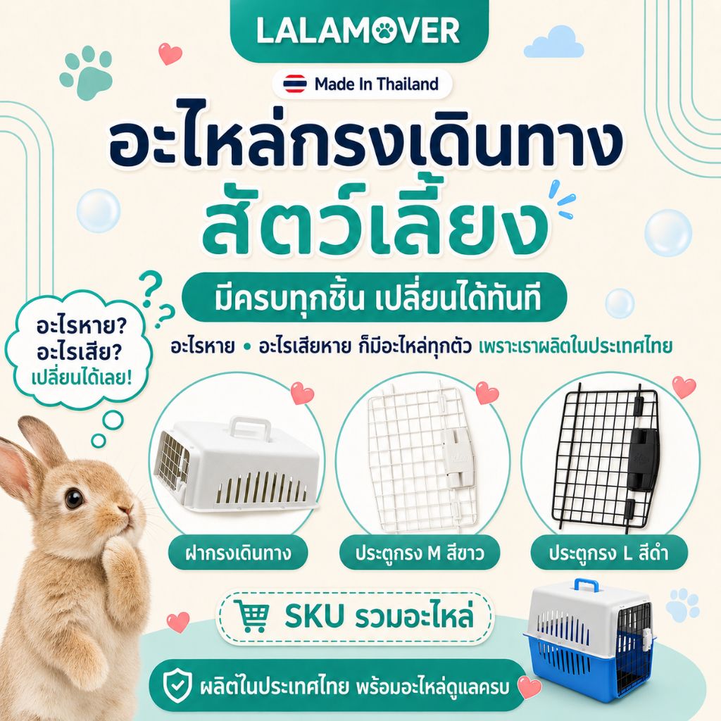 อุปกรณ์กรงเดินทางสัตว์เลี้ยง อะไหล่กรงเดินทาง ประตูกรงเดินทาง