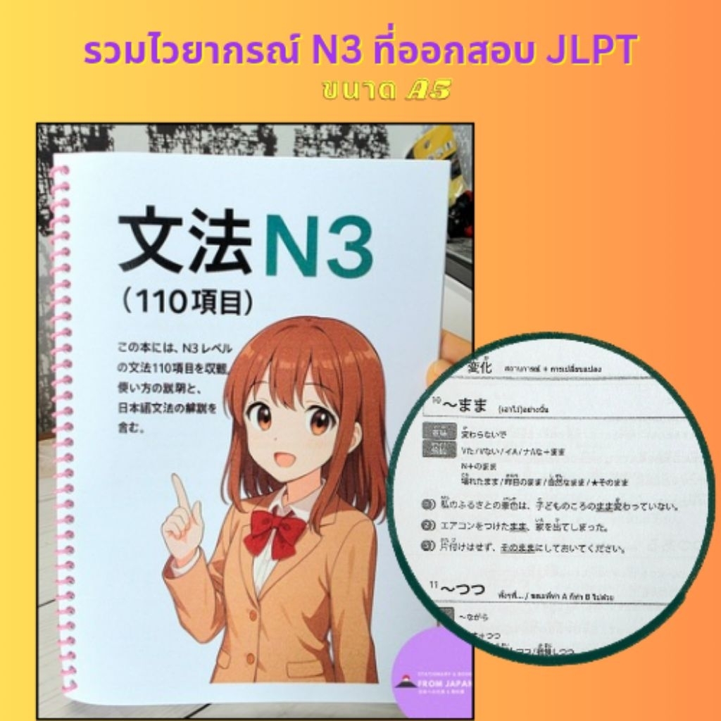 รวมไวยากรณ์ N3 ที่ออกสอบบ่อย ขนาด A5