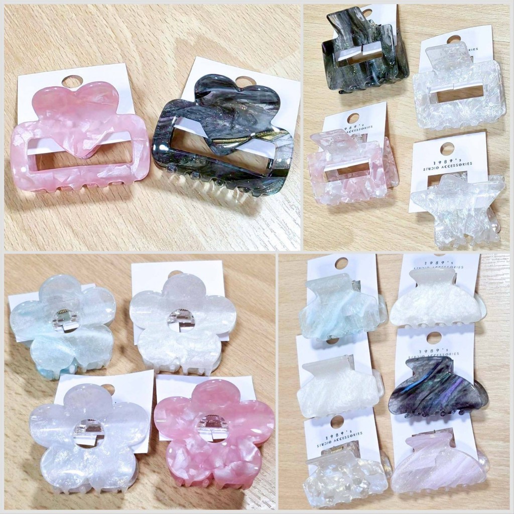 กิ๊ฟติดผมหมี กิ๊บงับผม สไตล์ เกาหลี หินอ่อน กากเพรช พร้อมส่ง (ถ่ายจากงานจริง)