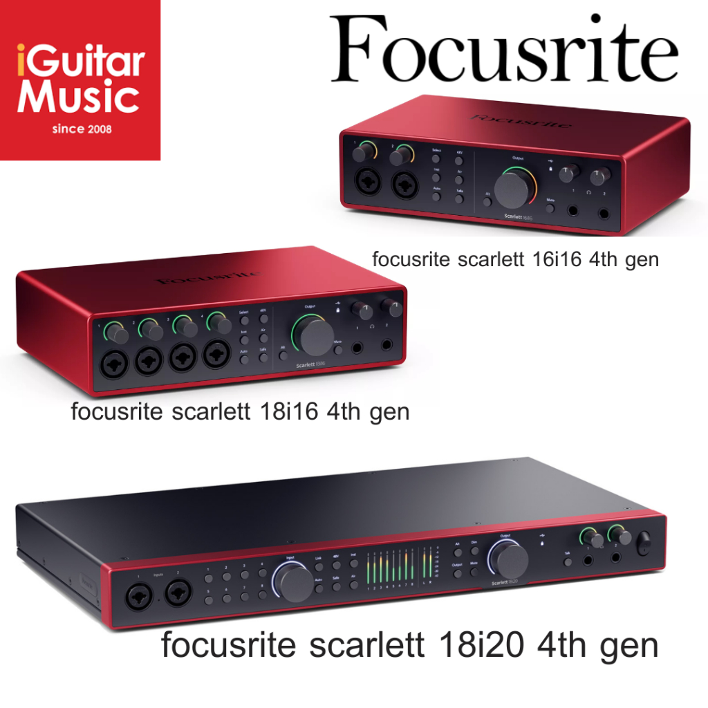 ออดิโออินเตอร์เฟส Focusrite Scarlett 16i16,18i16,18i20 4th Gen USB