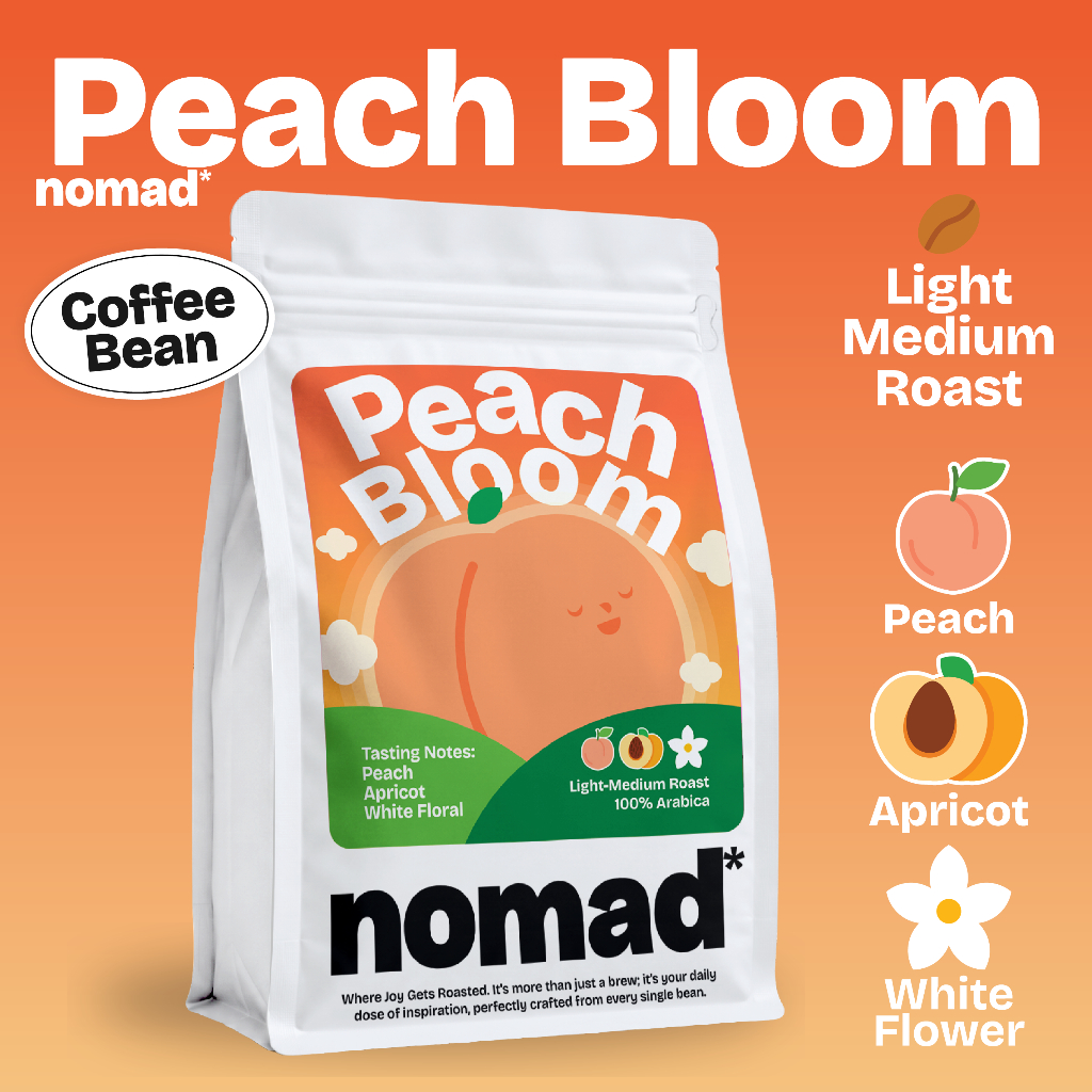 nomad* Coffee เมล็ดกาแฟคั่ว Peach Bloom คั่วอ่อนกลาง กาแฟพีช บดฟรี | Ethiopia Colombia Costa Rica