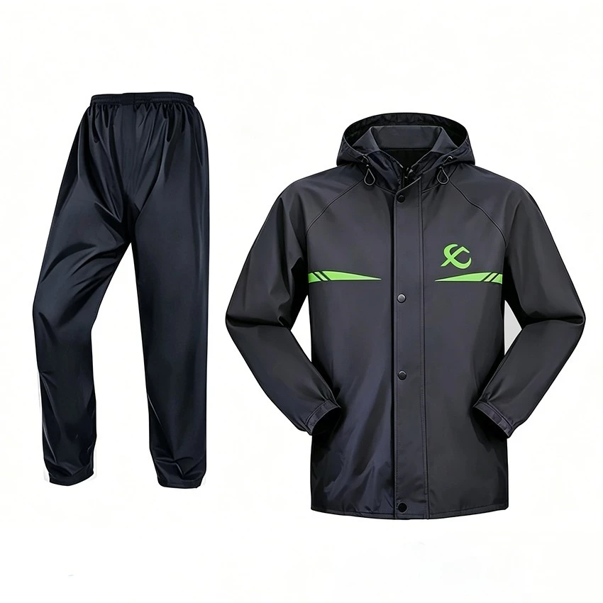 เสื้อกันฝนผู้ใหญ่ Raincoat suit ชุดป้องกันฝนสำหรับมอเตอร์ไซค์ เสื้อกันฝนและกางเกงกันฝน มีแถบสะท้อนแสง ชุดปั่นจักรยาน