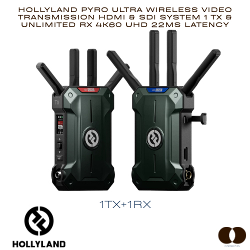 Hollyland PYRO ULTRA Wireless Video Transmission HDMI & SDI System 1 TX & Unlimited RX 4K60 UHD 22ms