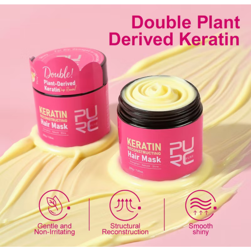PURC Keratin Hair Mask ( เครติน PURC สำหรับคนชอบผมนุ่มลื่น ) 200g. พร้อมเทคนิคการใช้งาน
