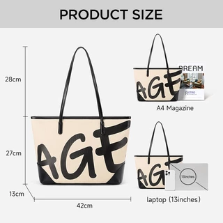 AGE FREE Mello bag กระเป๋าโท้ทขนาดใหญ่ กระเป๋าผู้หญิงทรงคลาสสิก กระเป๋าสะพายไหล่ กระเป๋าสีสันสดใสทันสมัย