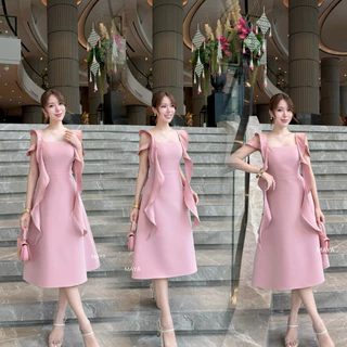 เดรสสั้นไปงาน ชุดไปงาน s-3xlผ้าอัดกาวอยู่ทรงสวย MAYA ดูแพง G153 สะโพกฟรี