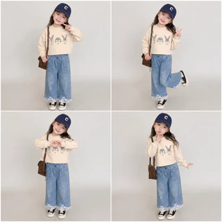 Hania kids พร้อมส่ง กางเกงคุณหนูโบว์น้อย ปลายขาลูกไม้สุดน่ารัก K5125640
