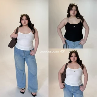 Miu tank top เสื้อสายเดี่ยวผ้าร่อง แต่งงานอะไหล่ (Size M,L) ผ้าร่องนิ่มยืดได้เยอะมากใส่สบาย AOMMKOSHOP - S124