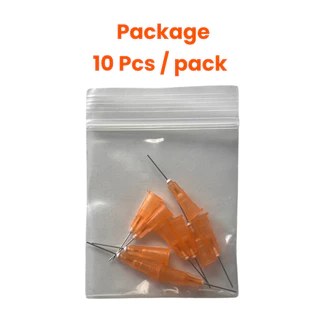 (10ชิ้น/1แพ็ค) เข็มหยอดกาวปลายสแตนเลส เข็มหยอดของเหลว แบบไม่มีเกลียว (KK spear plastic steel needle)