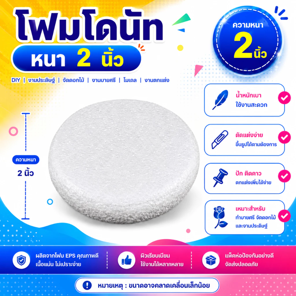 โฟมโดนัท เบอร์ 4,5,6,7,8,9,10,11,12,13,14,15 โฟมทำบายศรี โฟมพานพุ่ม โฟมทำพาน โฟมพุ่ม โฟมวงกลม โฟมแผ่น โฟมกระทง โฟมโดนัด
