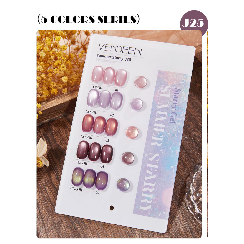 สีลูกแก้ว Vendeeni J25 เซท5 สีแถมชาร์ท