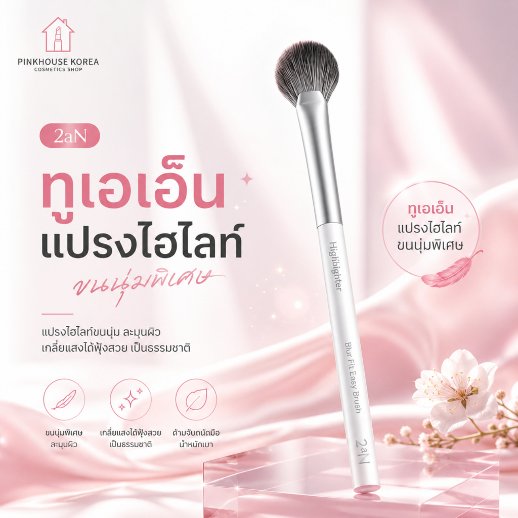 SALE ล้างสต๊อก ส่งฟรี 2aN Highlighter Brush แปรงไฮไลท์ ขนนุ่มพิเศษ เกลี่ยฟุ้งสวย ของแท้ พร้อมส่ง