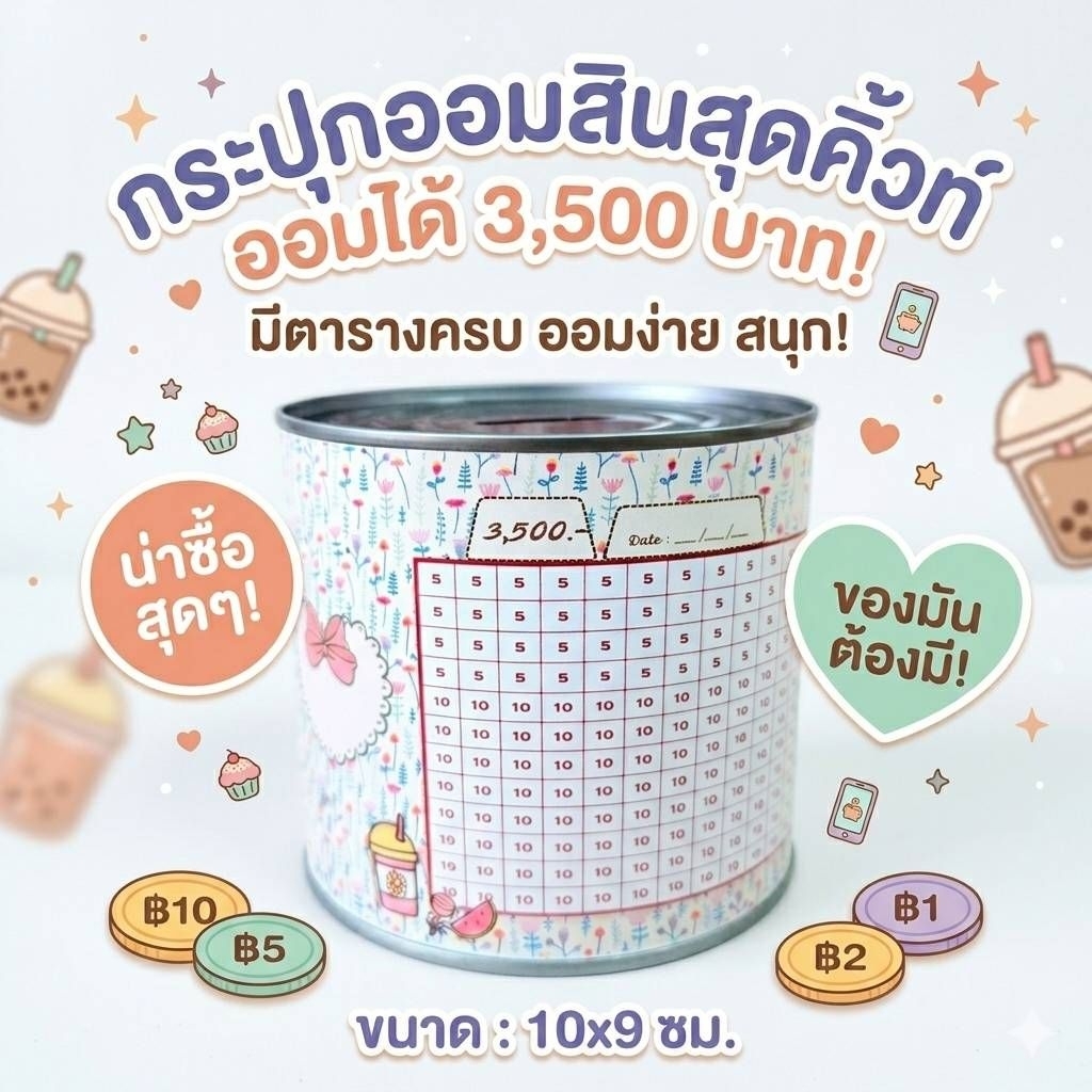 แถมกันชื้น ออมสินฝาดึง สไตร์เกาหลี