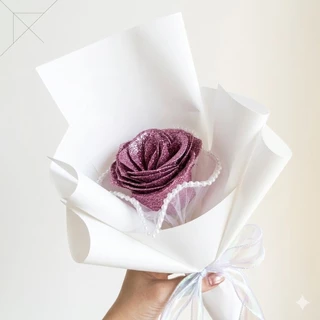 ช่อ กุหลาบริบบิ้นกลิตเตอร์(ดอกใหญ่)ของขวัญ วันพิเศษ รับปริญญา วาเลนไทน์ ##รอคิวจัดส่ง 2-3 วัน##