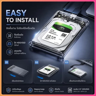 Metavice กล่องใส่ HDD external hard drive SSD 2.5inch ฮาร์ดไดรฟ์ USB 3.0 SATA 2.5 แบบใส รองรับโปรโตคอล กล่องใส่hdd ME042