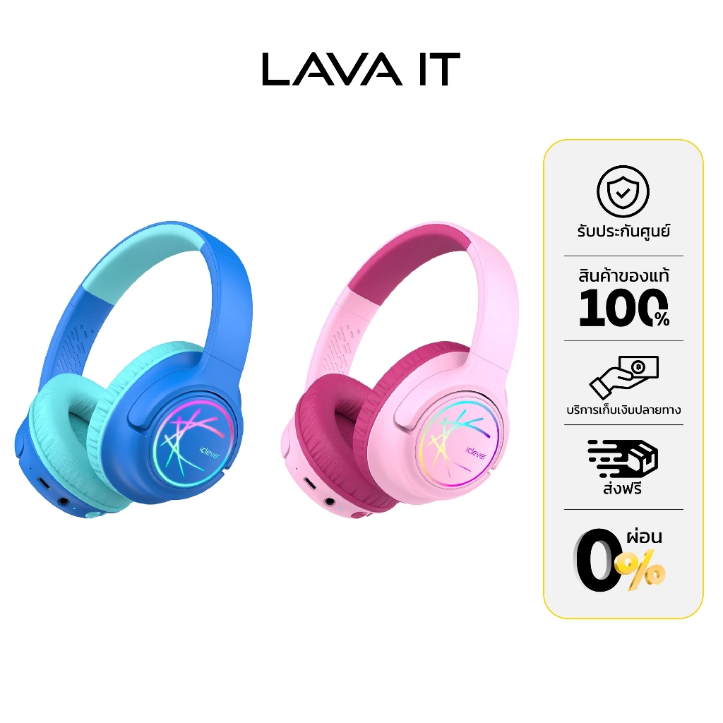 iClever BTH18 Kids Headphones หูฟังบลูทูธสำหรับเด็ก (รับประกันสินค้า 1 ปี)