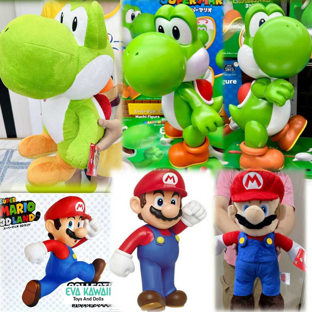แท้มือ1 ตุ๊กตา โยชิ Yoshi Super Mario ขนาด 48 cm YoshiFluffy 54cm คีบจากตู้โรงแรมใน Universal Studio