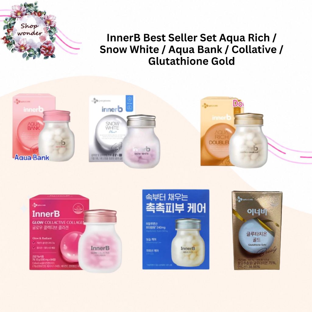 InnerB Best Seller Set Aqua Rich / Snow White / Aqua Bank / Collative / Glutathione Gold