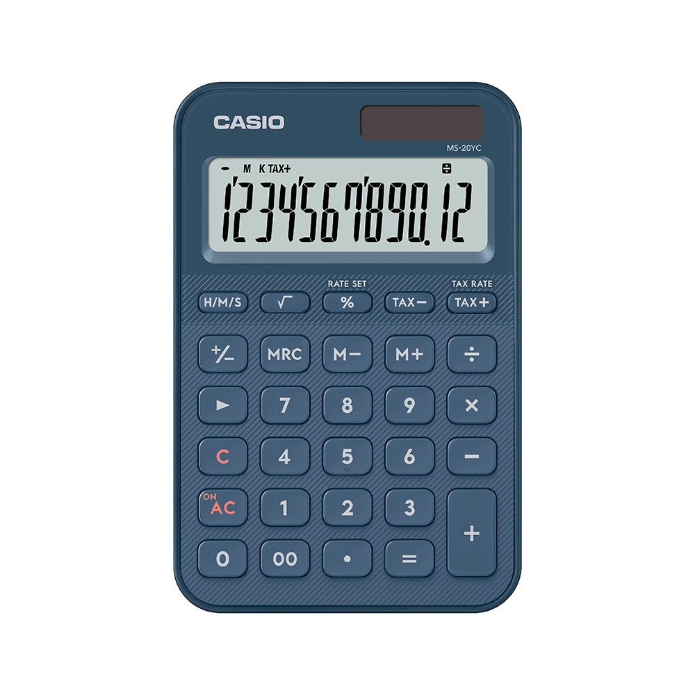 Casio Calculator เครื่องคิดเลขคาสิโอ้ สีสัน ประเภทตั้งโต๊ะ  MS-20YC 12 หลัก