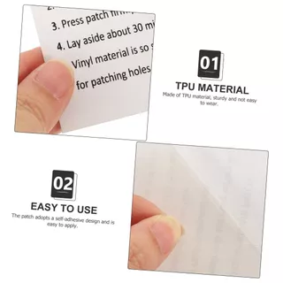 5 ชิ้น/แพ็ค แผ่นปะซ่อมเต็นท์ แผ่นกาวปะซ่อม TPU ซ่อมฟลายชีท เบาะลม ปะที่นอนเป่าลม สระเป่าลม ห่วงยาง 7*7 ซม./10*100 ซม.