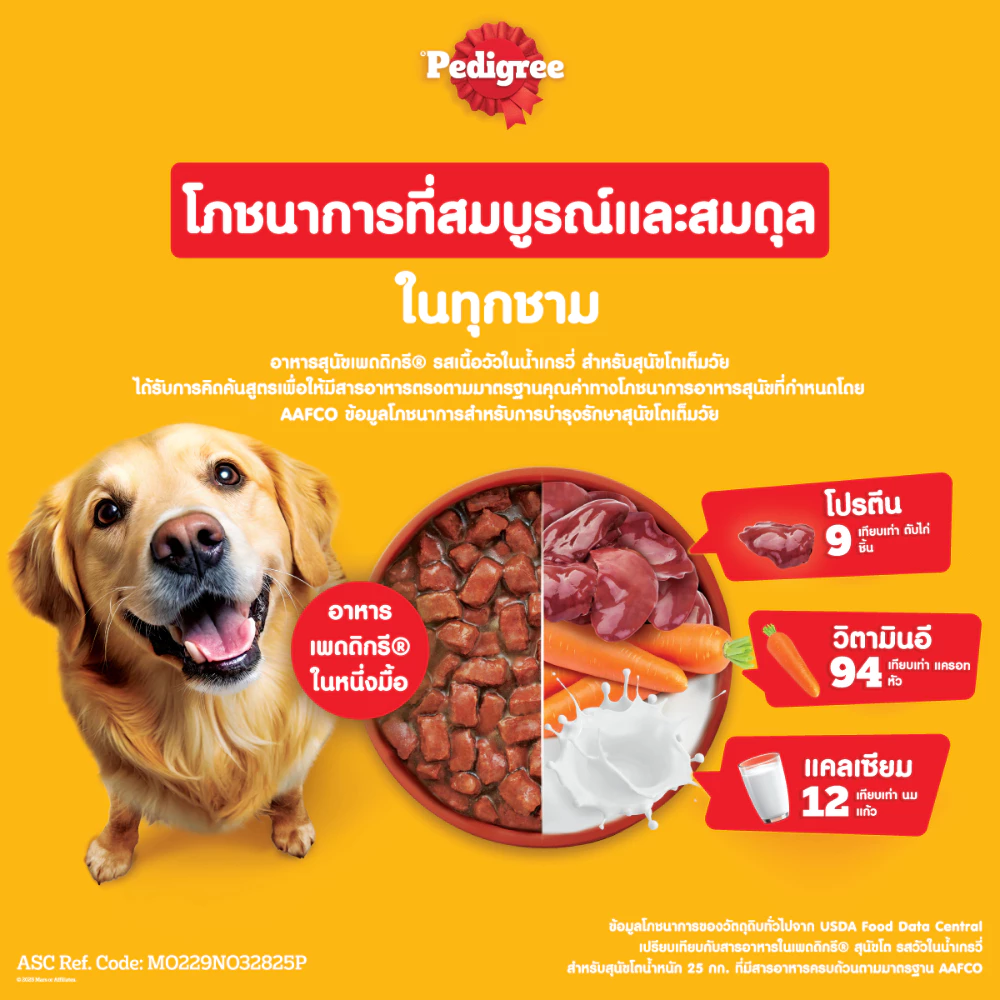 PEDIGREE อาหารสุนัขเปียกในน้ำเกรวี่ สุนัขโต/ลูกสุนัข thumbnail 4
