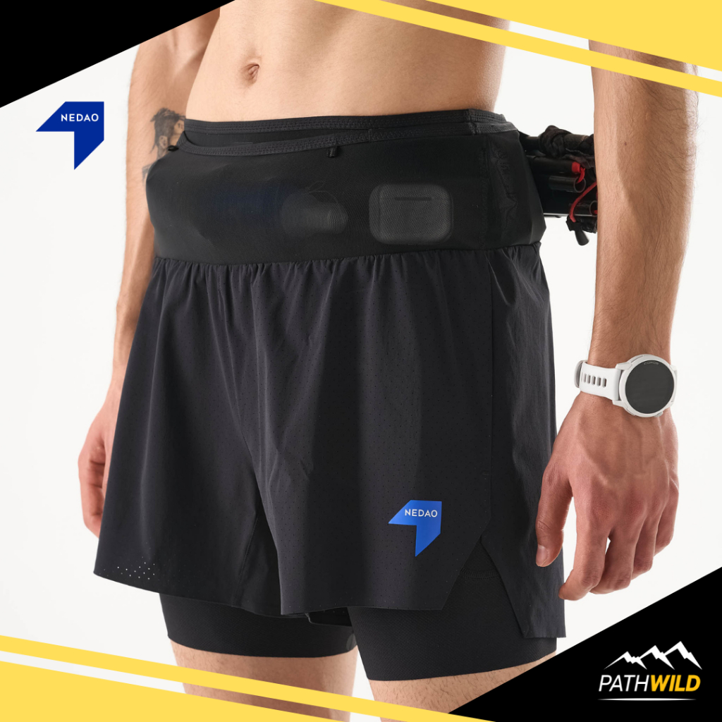 NEDAO MEN'S POWERPOUCH TRAIL TRIOSHORTS กางเกงวิ่งเทรล สามารถเก็บของได้เยอะ มีสายรัดไม้โพลด้านหลัง