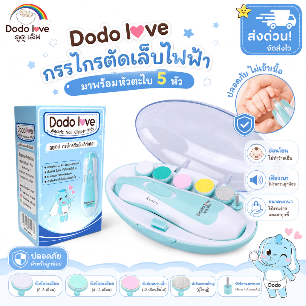 ส่งด่วน LitteBaby X DoDolove กรรไกรตัดเล็บเด็กไฟฟ้า กรรไกรตัดเล็บ ชุดตัดเล็บเด็ก กรรไกรตัดเล็บเด็ก ที่ตัดเล็บเด็ก