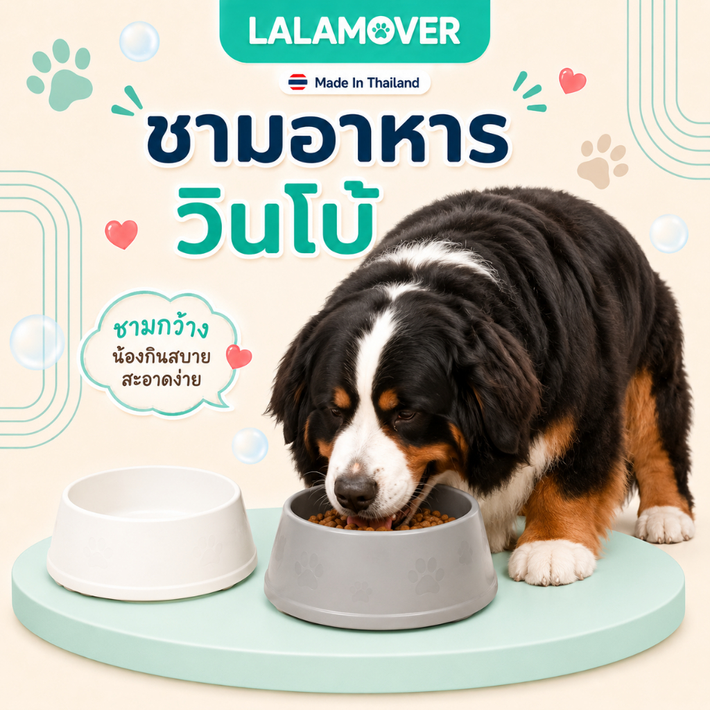 Lalamover ชามอาหารสัตว์เลี้ยง ไซส์จัมโบ้ ถ้วยหมาจัมโบ้ ขนาด9นิ้ว (ชามจัมโบ้)