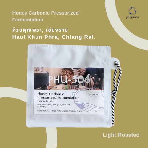 กาแฟคั่วอ่อน PHU-506 Huai Khun Phra 100G. Chiang Rai Thailand