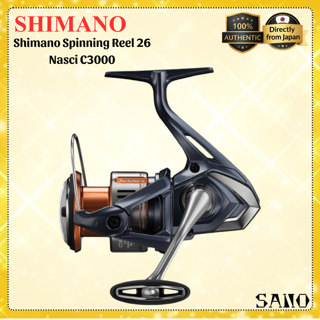 SHIMANO 26 Nasci C3000 Spinning Reel for Fishing Lightweight Smooth Performance