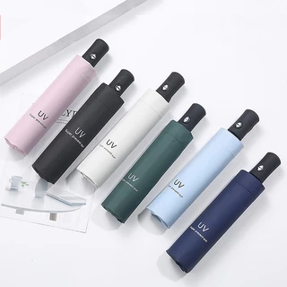 ร่มพับอัตโนมัติ น้ำหนักเบาพับได้ กันฝนและแดด มีซี่โครงเสริม (8 ซี่โครง) ใช้ได้ในวันที่แดดออกและฝนตก