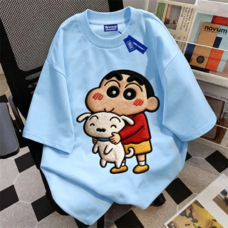 เสื้อยืด Oversize สีขาวลายชินจังน่ารักสไตล์คาวาอี้ 5.19