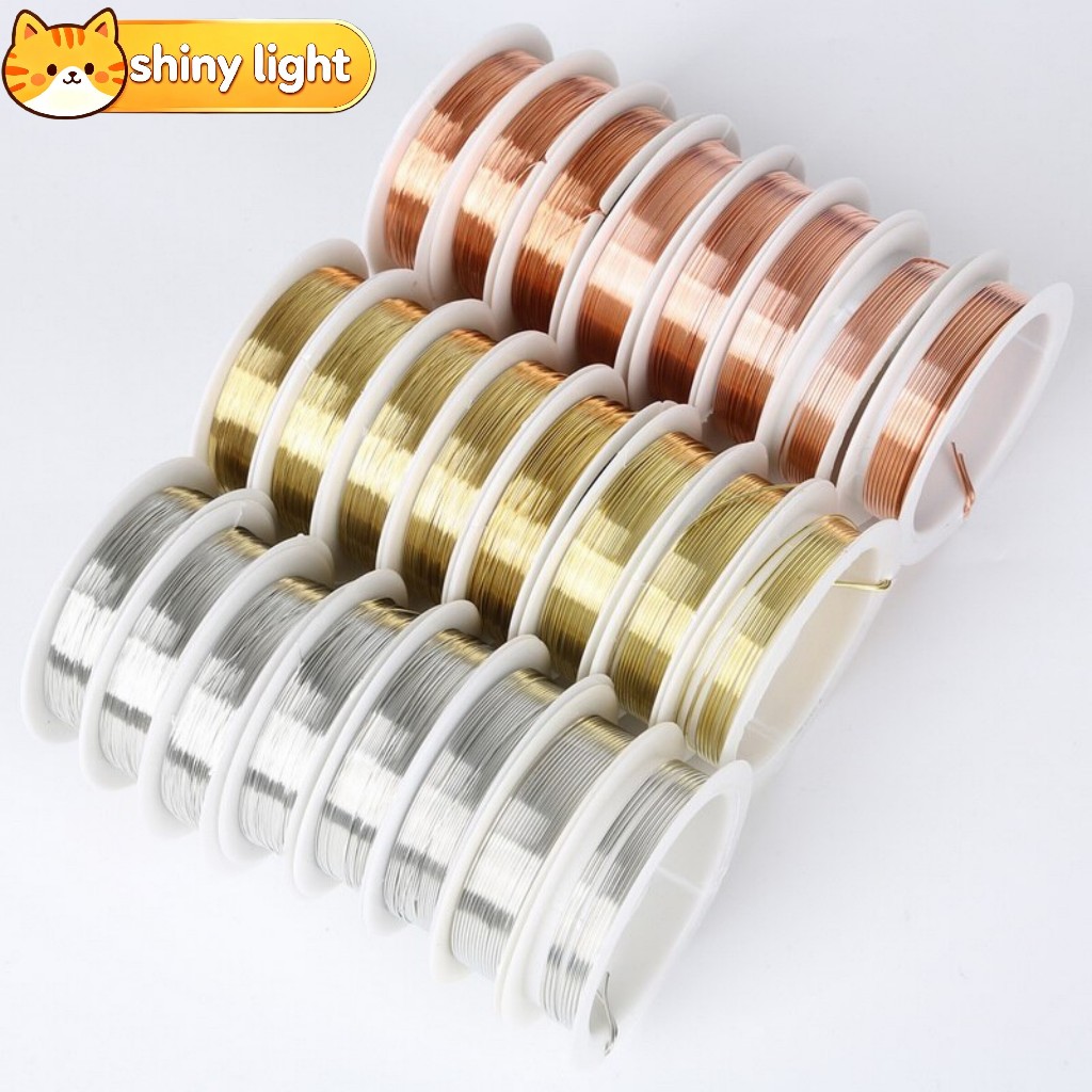 ลวดโลหะผสมสีเงินและทอง 0.2-1 มม. อุปกรณ์ DIY งานฝีมือ ทำเครื่องประดับ สร้อยคอ สร้อยข้อมือ