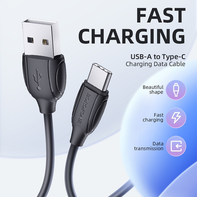 รับประกัน 1 ปี BOROFONE BX43 สายชาร์จ 2.4A รองรับ USB to Type-C/IP/Micro ยาว 1 M สายชาร์จข้อมูลเร็ว รับประกัน 1 ปี