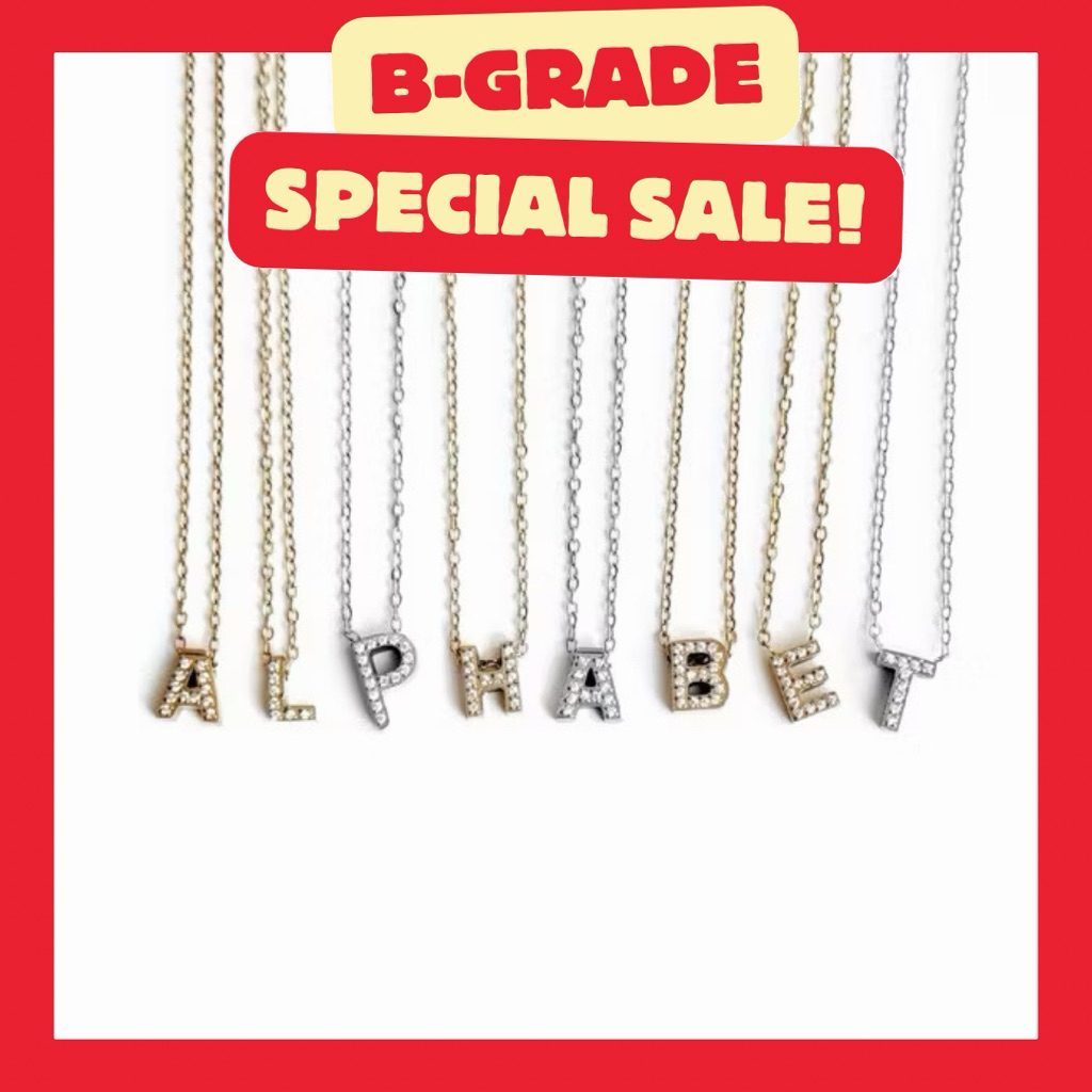 {B-Grade} Alphabet 14k Necklace. (สร้อยคอตัวเรือนสแตนเลส)