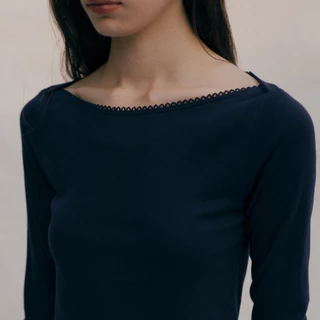 She Knows - Caroline Cotton Blouse เสื้อคอตต้อน แขน 3/4 แต่งลูกไม้ XS-XL