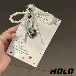 HOLO พวงกุญแจ เกาหลี ไข่มุก ผีเสื้อ ปม จี้หัวใจรัก เหมาะสำหรับตกแต่งและจับคู่ กระเป๋าและกระเป๋าเงิน