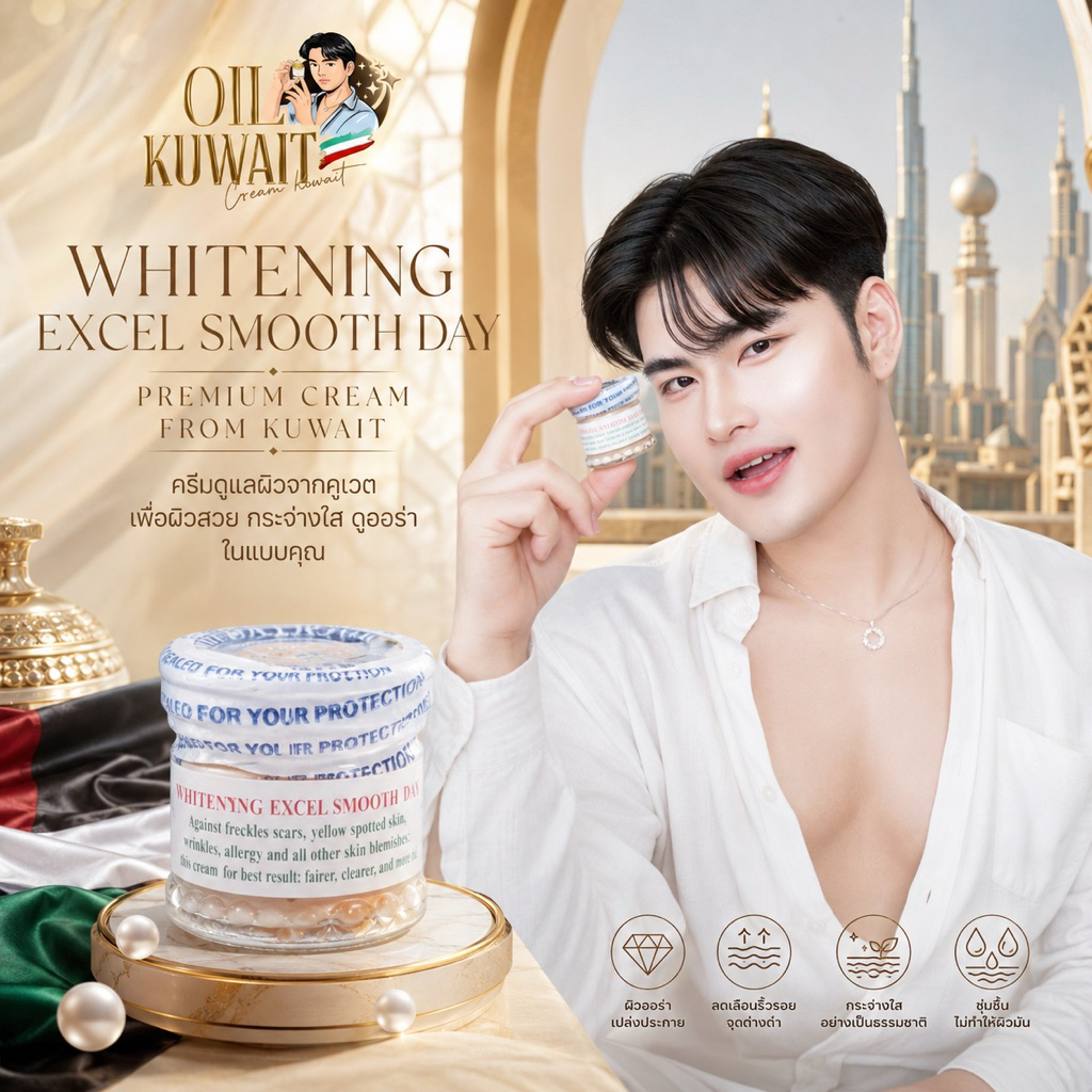 ครีมคูเวตแท้ KUWAIT DAY CREAM 50 กรัม บำรุงกลางวัน ของแท้  + ส่งฟรี 🕌 🇰🇼 รุ่นนี้ไร้น้ำมัน ทาแล้วไม่มัน บางเบาสบายผิวหน้า