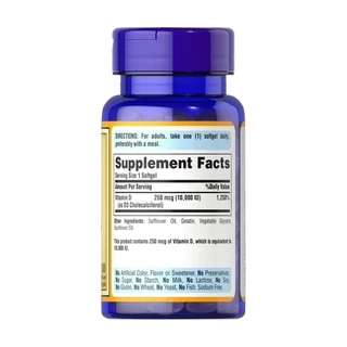 Puritan's Pride vitamin d3 วิตามินดี vitamin d