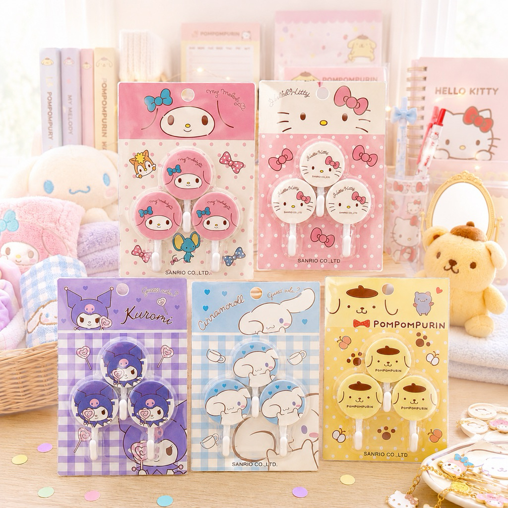 Hook ที่แขวนของ ตะขอแขวนอเนกประสงค์ลายตัวการ์ตูน Sanrio