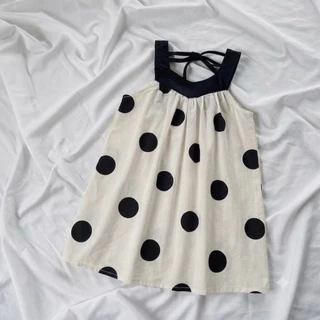 Hania Kids พร้อมส่ง ชุดเด็กผู้หญิง พร้อมส่ง ชุดเดรสกระโปรง ลายทาง ลายจุดน่ารัก - K3124501