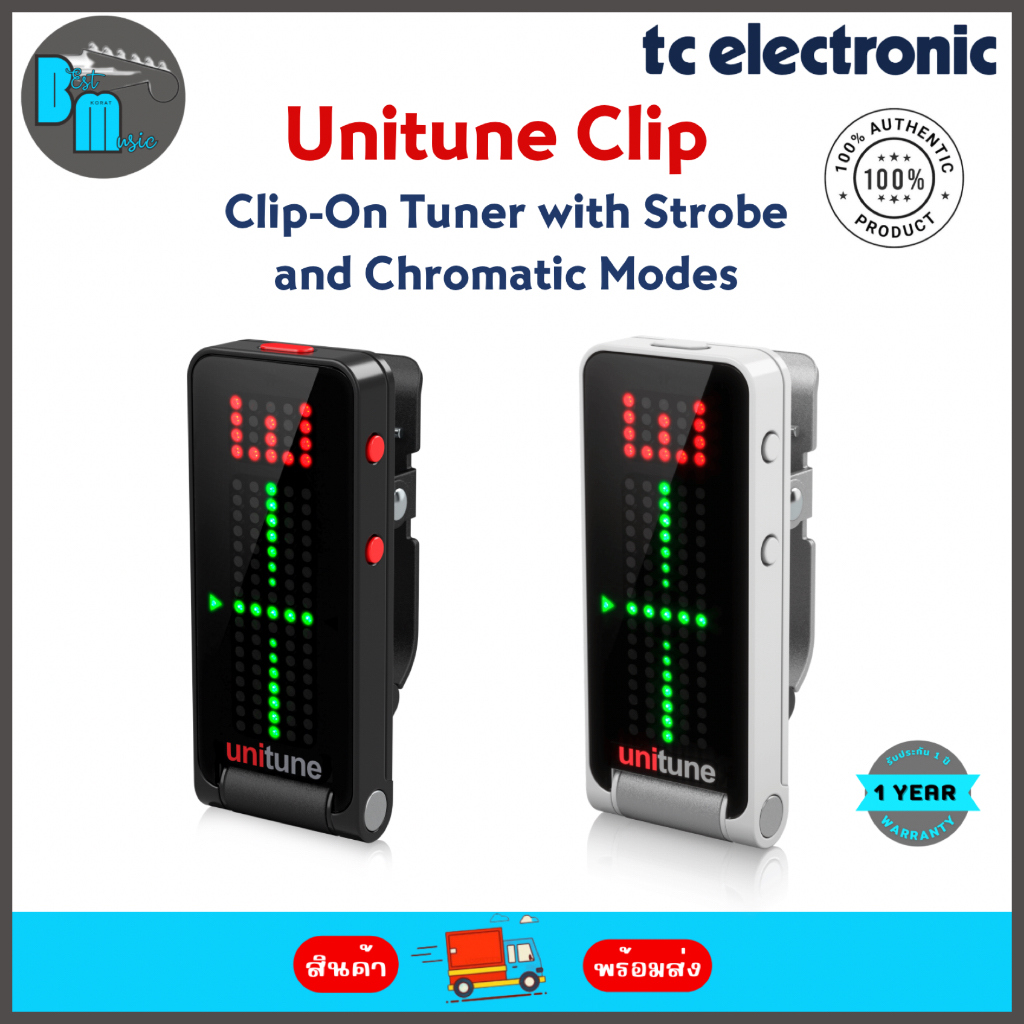 TC Electronic Unitune Clip Clip-On Tuner with Strobe and Chromatic Modes เครื่องตั้งสายแบบคลิปหนีบ