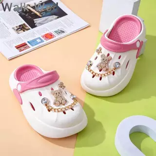 🐻WALK WELLส่งด่วน! รองเท้าโครกเด็กฤดูร้อน สีมาคารอน กันลื่น กันน้ำ ปลอดภัย สวมใส่สบาย เด็กชอบ💖