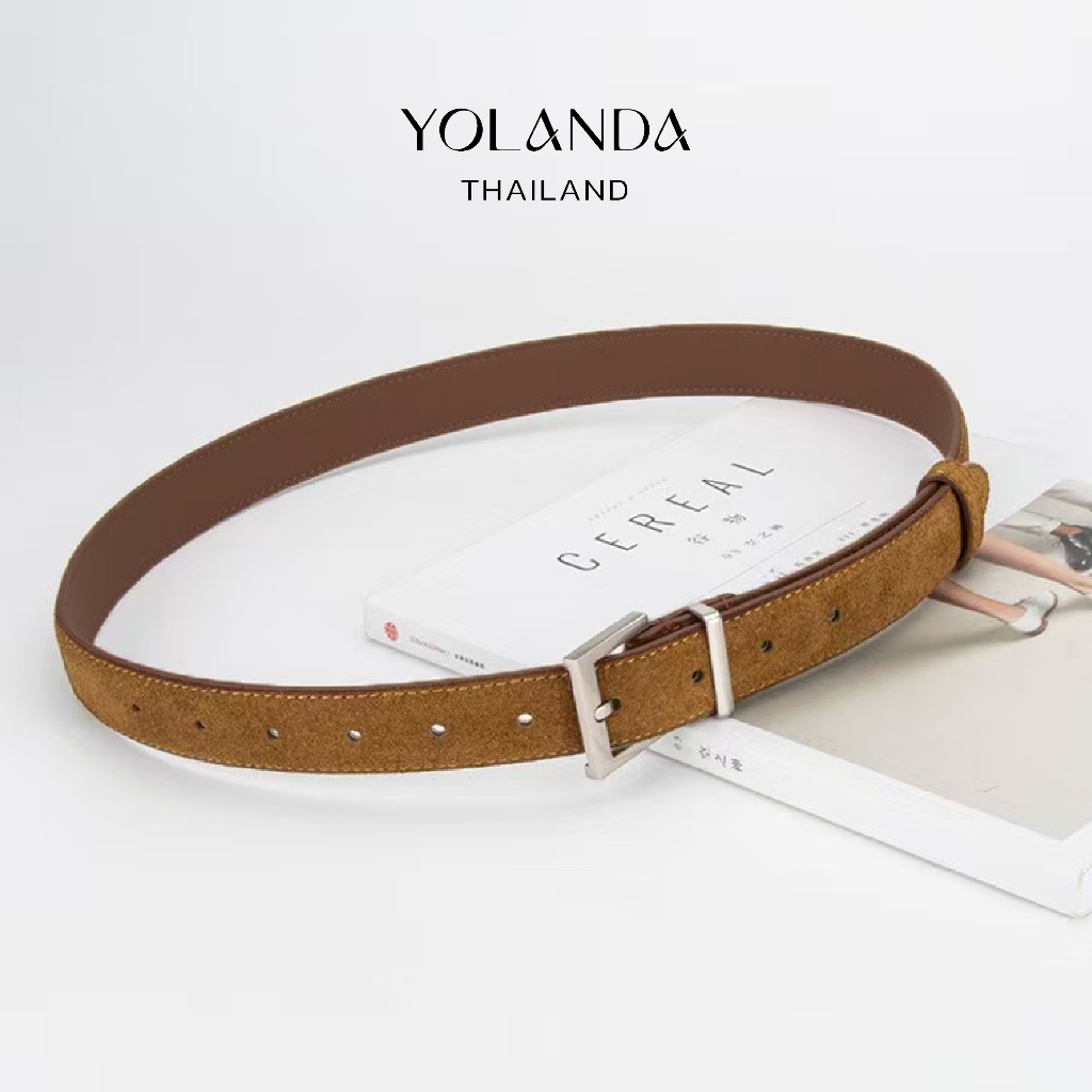 Yolanda حزام مخمل بريميوم بإبزيم ذهبي / فضي — صورة 7