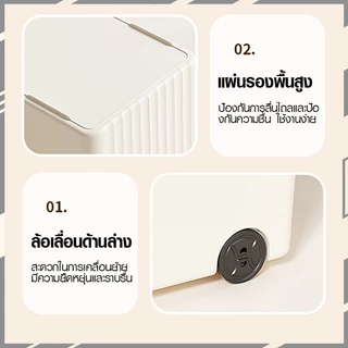 กล่องเก็บของในครัวแบบมีล้อ สำหรับเก็บหม้อ อุปกรณ์ครัว และเครื่องปรุง ใช้พื้นที่ในตู้ได้อย่างคุ้มค่า